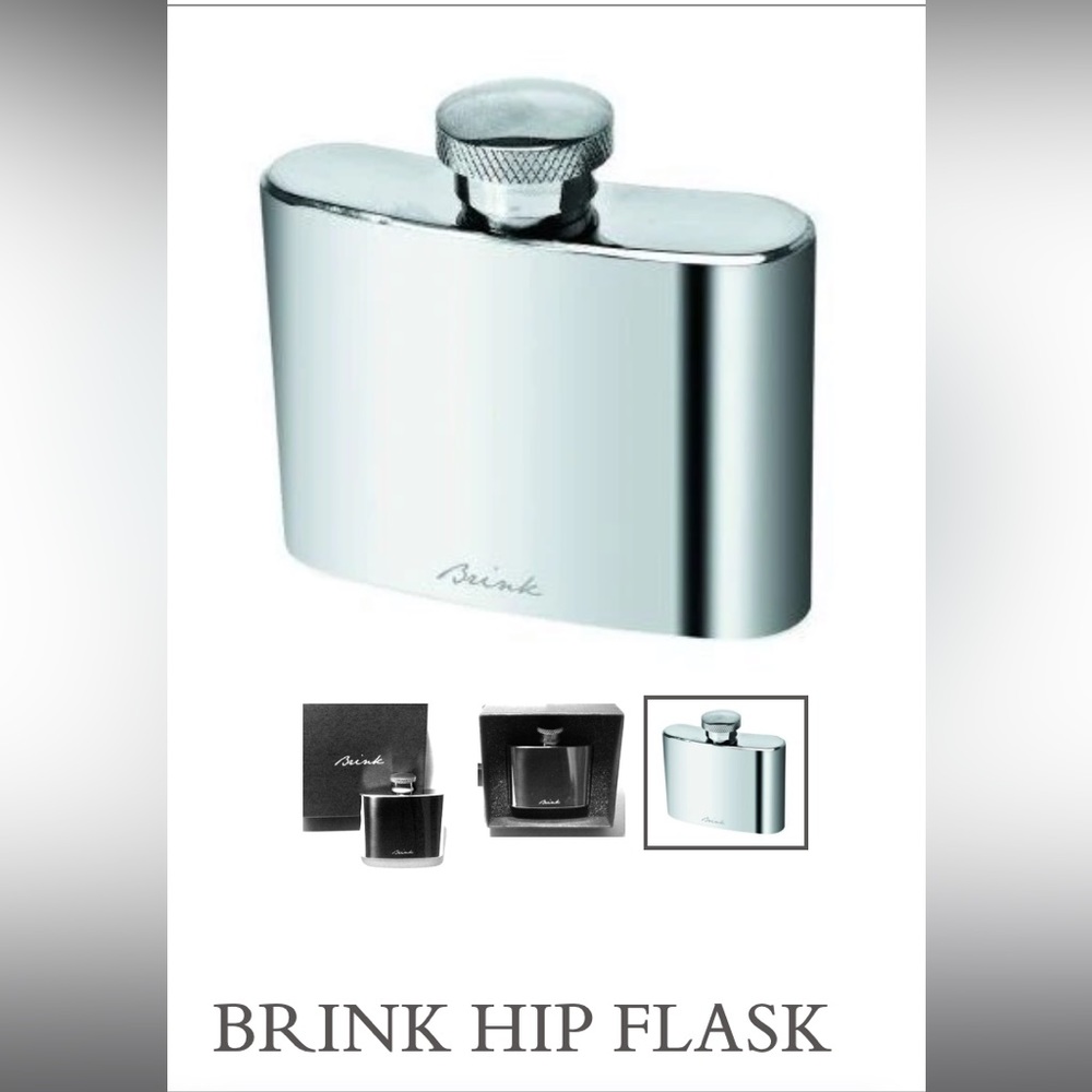 NWT Brink Hip Stainless Steel 2 Ounce Flask (includes Original Box)